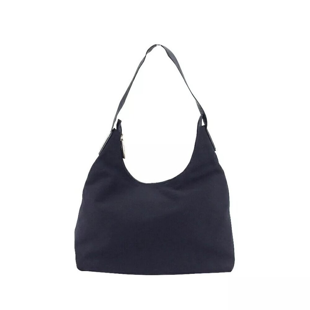 Salvatore Ferragamo Shoulder Bag Hobo Canvas x Leather Authentic USED